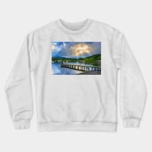 Jetty on Lake Windermere at Waterhead, Ambleside, Cumbria Crewneck Sweatshirt